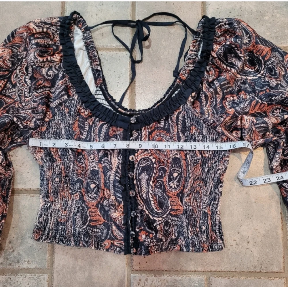 NWT Free People Velvet Blouse NWT sz L